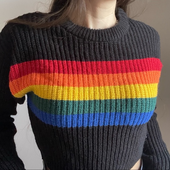 💛Derek Heart Vintage Inspired Rainbow 🌈 Sweater - Picture 6 of 8